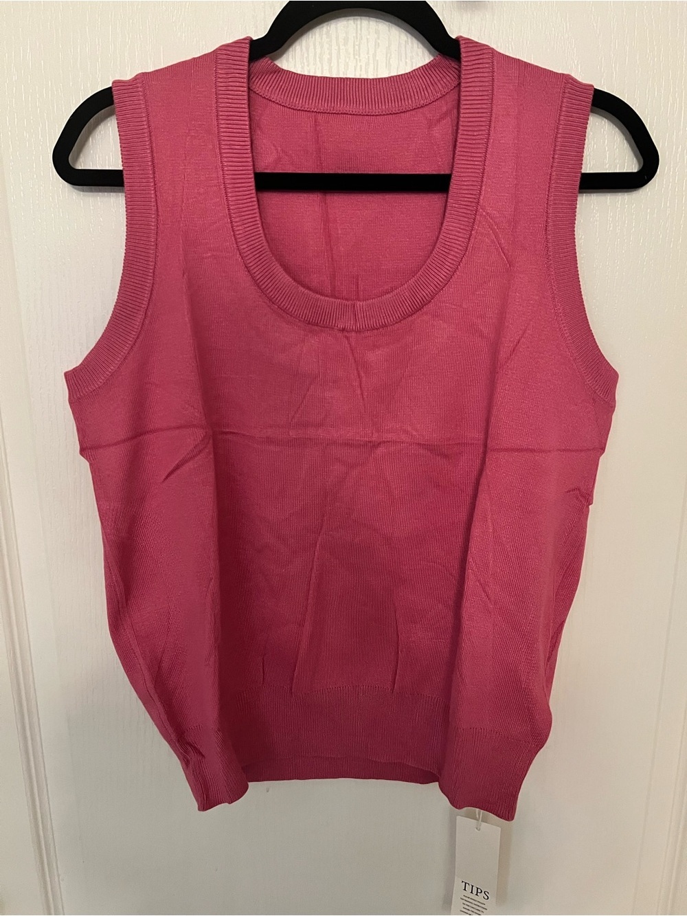 Women's Pink Knit Sleeveless Sweater Vest